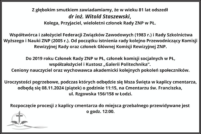 nekrolog w staszewski